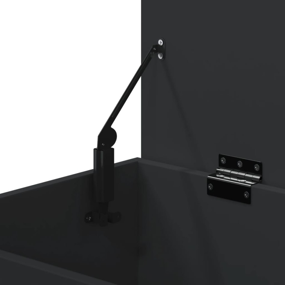 Baúl de almacenamiento madera contrachapada negro 84x42x46