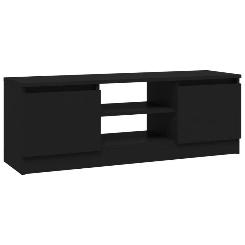 Mueble de TV con puerta negro 102x30x36