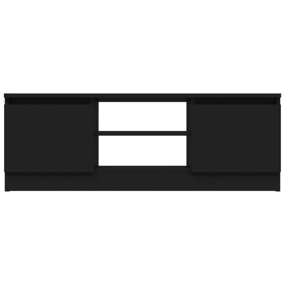 Mueble de TV con puerta negro 102x30x36