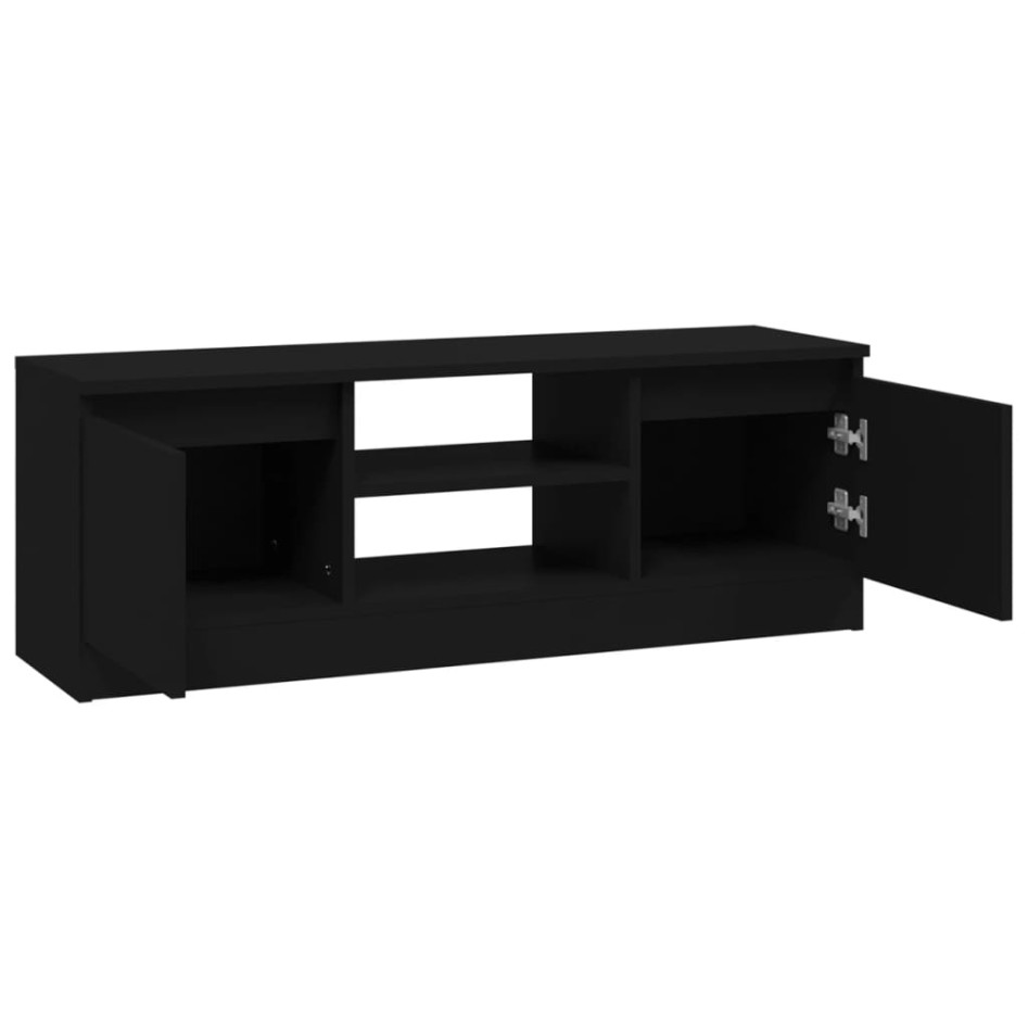 Mueble de TV con puerta negro 102x30x36