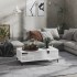 Mesa de centro madera contrachapada blanco brillo