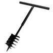 Taladro de tierra con mango triple espiral acero negro 180 mm