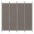 Biombo divisor de 4 paneles de tela gris antracita 698x180