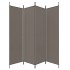 Biombo divisor de 4 paneles de tela gris antracita 698x180