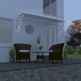 Toldo retráctil con LED color crema 300x150