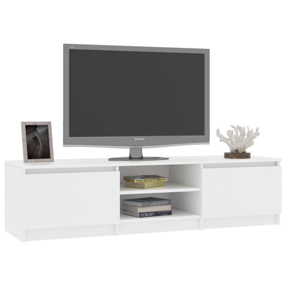 Mueble para TV madera contrachapada blanco 140x40x35,5