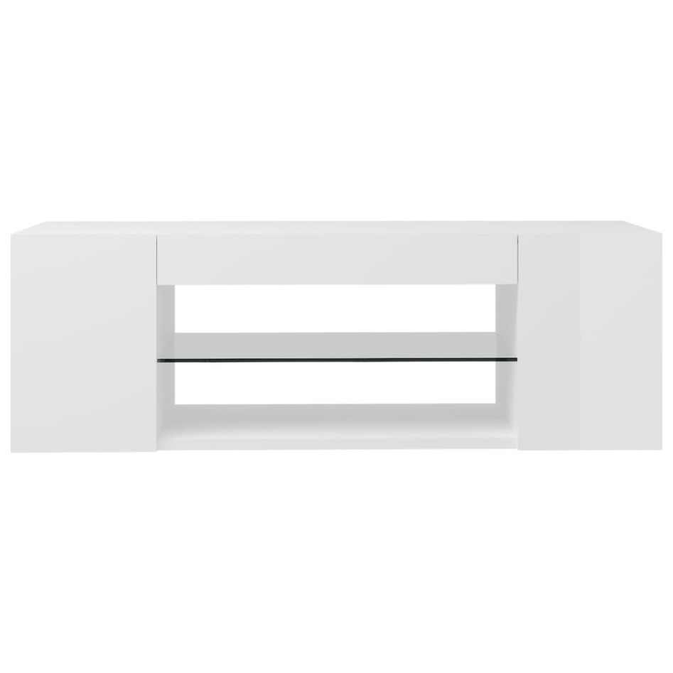 Mueble de TV con luces LED blanco brillante 90x39x30