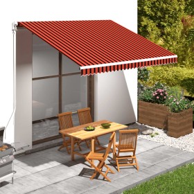 Toldo de lona naranja y marrón 400x300