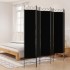 Biombo divisor de 6 paneles de tela negro 240x200