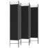 Biombo divisor de 6 paneles de tela negro 240x200