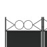 Biombo divisor de 6 paneles de tela negro 240x200
