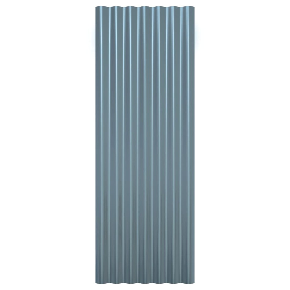 Paneles de tejado 12 unidades acero recubierto gris 100x36