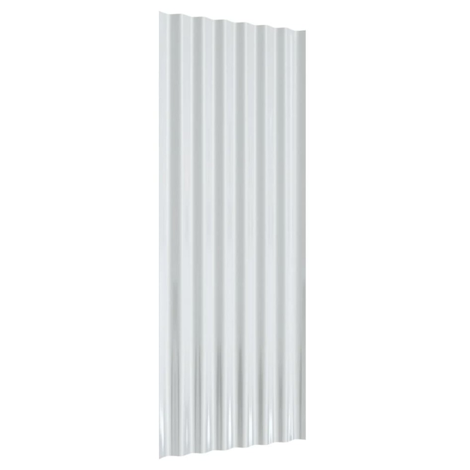 Paneles de tejado 12 unidades acero recubierto gris 100x36