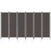Biombo divisor de 6 paneles gris antracita 300x180 cm
