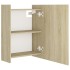Armario espejo baño contrachapada color roble 62,5x20,5x64