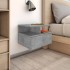 Mesita de noche flotante 2 uds madera gris hormigón 40x31x27