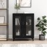 Aparador de madera de ingeniería negro 69,5x34x90