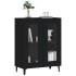 Aparador de madera de ingeniería negro 69,5x34x90