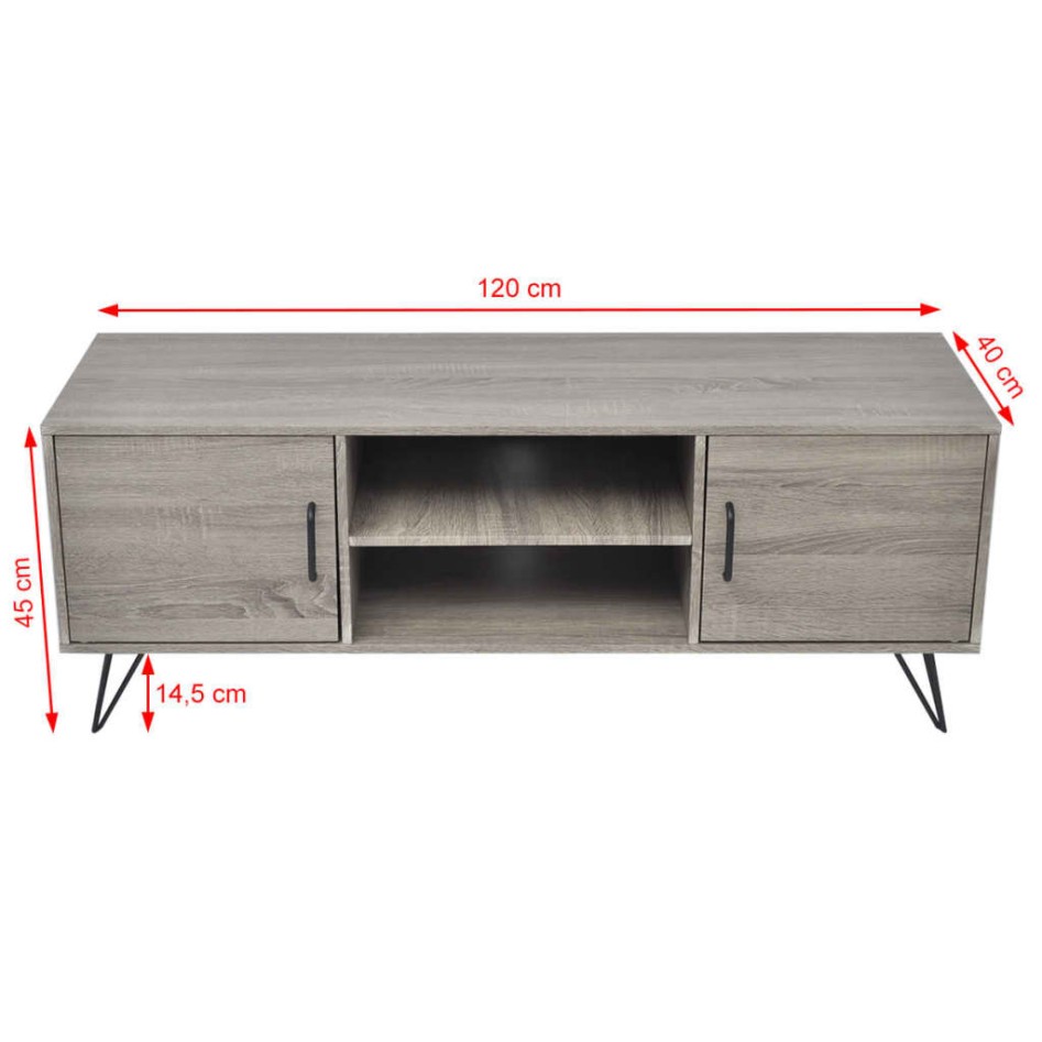 Mueble para TV gris 120x40x45