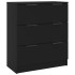 Aparador de madera contrachapada negro 60x30x70