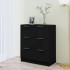 Aparador de madera contrachapada negro 60x30x70