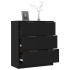 Aparador de madera contrachapada negro 60x30x70