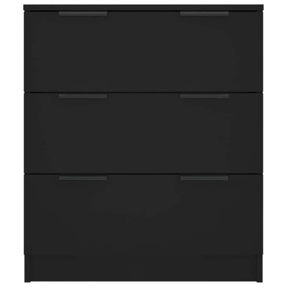 Aparador de madera contrachapada negro 60x30x70