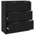 Aparador de madera contrachapada negro 60x30x70