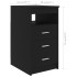 Cajonera de madera contrachapada negro 40x50x76