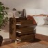 Mesita de noche patas madera maciza marrón roble 40x35x69