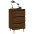 Mesita de noche patas madera maciza marrón roble 40x35x69