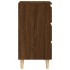 Mesita de noche patas madera maciza marrón roble 40x35x69