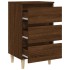 Mesita de noche patas madera maciza marrón roble 40x35x69