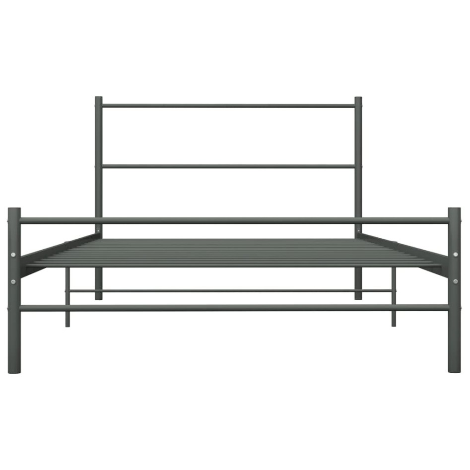 Estructura de cama sin colchón metal gris 90x200