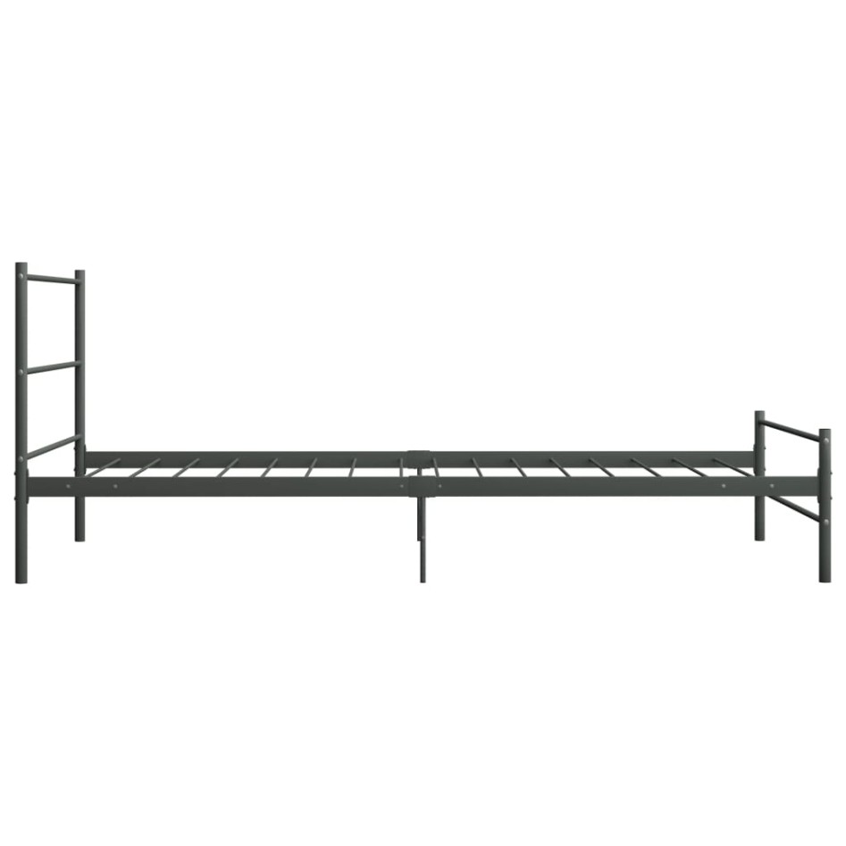 Estructura de cama sin colchón metal gris 90x200