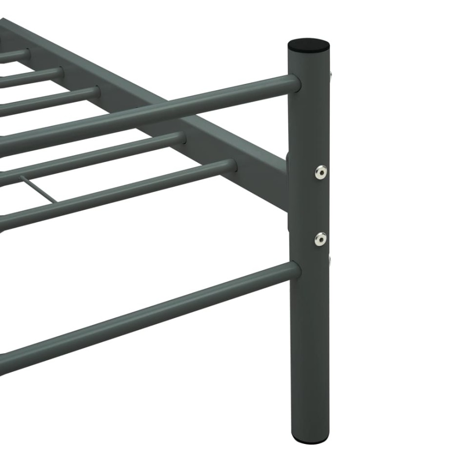 Estructura de cama sin colchón metal gris 90x200