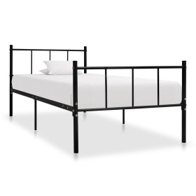 Estructura de cama sin colchón metal negro 90x200