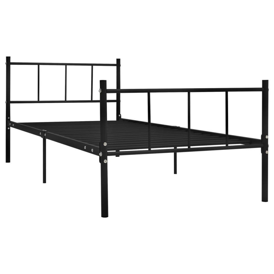 Estructura de cama sin colchón metal negro 90x200