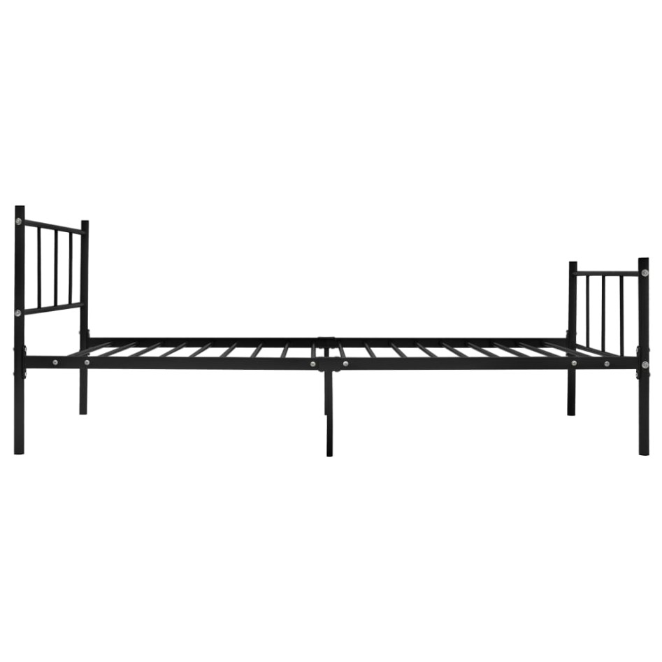 Estructura de cama sin colchón metal negro 90x200