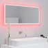 Espejo de baño LED acrílico blanco 100x8,5x37