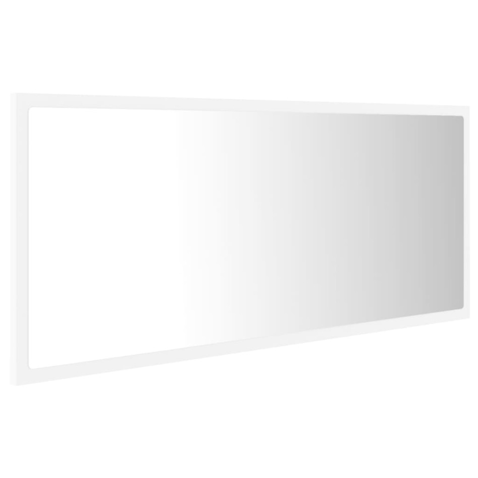 Espejo de baño LED acrílico blanco 100x8,5x37