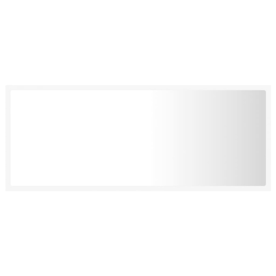 Espejo de baño LED acrílico blanco 100x8,5x37