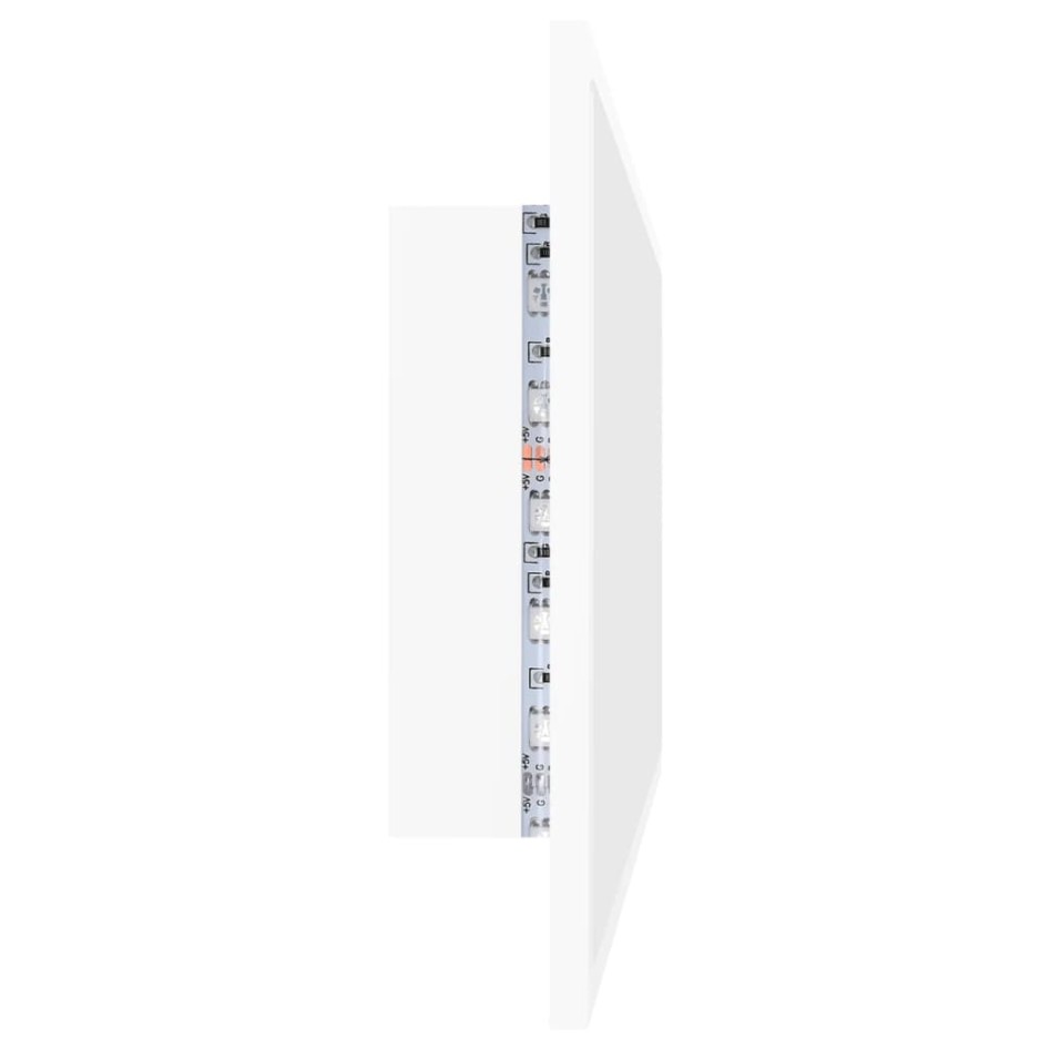 Espejo de baño LED acrílico blanco 100x8,5x37