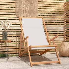 Silla de playa plegable de madera maciza de teca