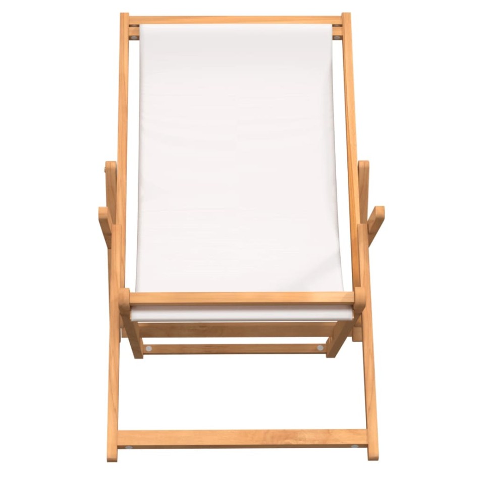 Silla de playa plegable de madera maciza de teca
