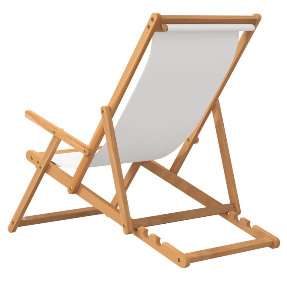 Silla de playa plegable de madera maciza de teca