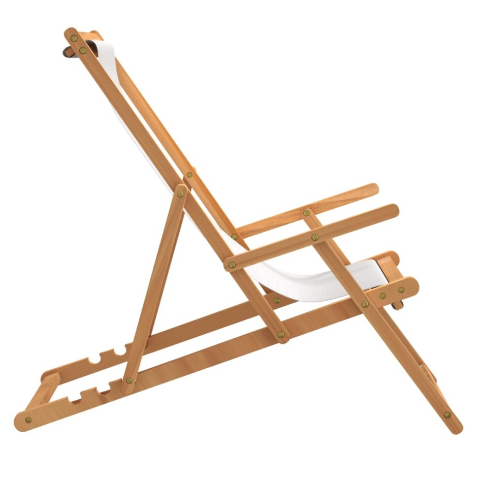 Silla de playa plegable de madera maciza de teca
