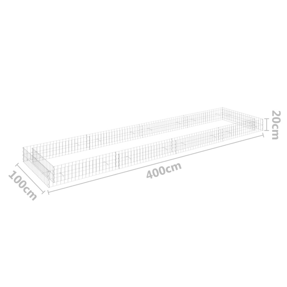 Arriate de gaviones de acero 400x100x20
