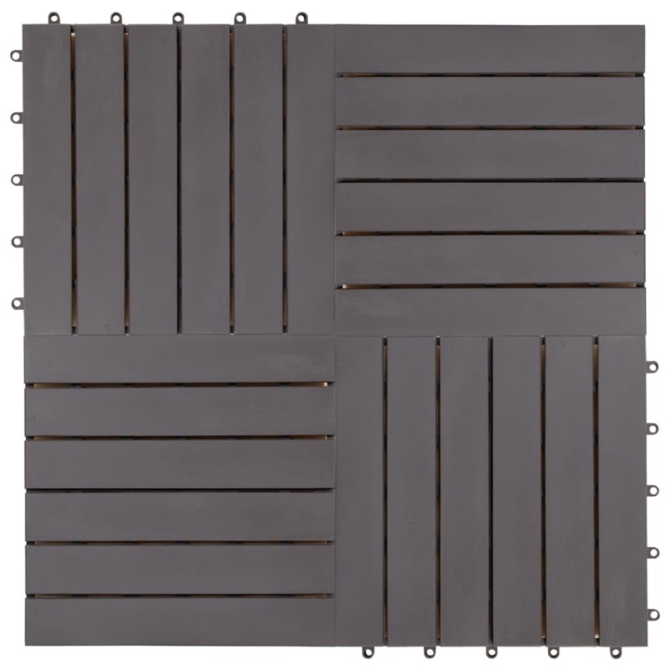 Baldosas de terraza 10 uds madera acacia gris lavado 30x30