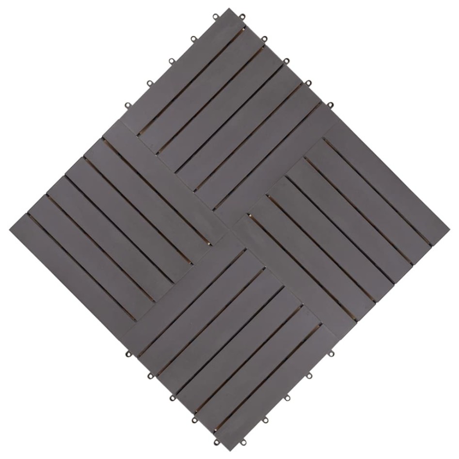 Baldosas de terraza 10 uds madera acacia gris lavado 30x30